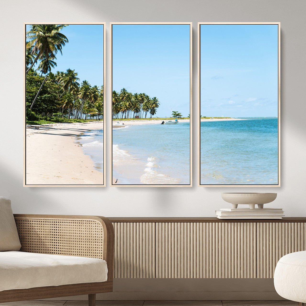 37858872-MGV-CV-36X24 - Palm Tree Paradise Coastal Wall Art – Beach Scene and Ocean Breeze Canvas Print Tranquil Tropical Shore Decor for Living Room, Bedroom or Office