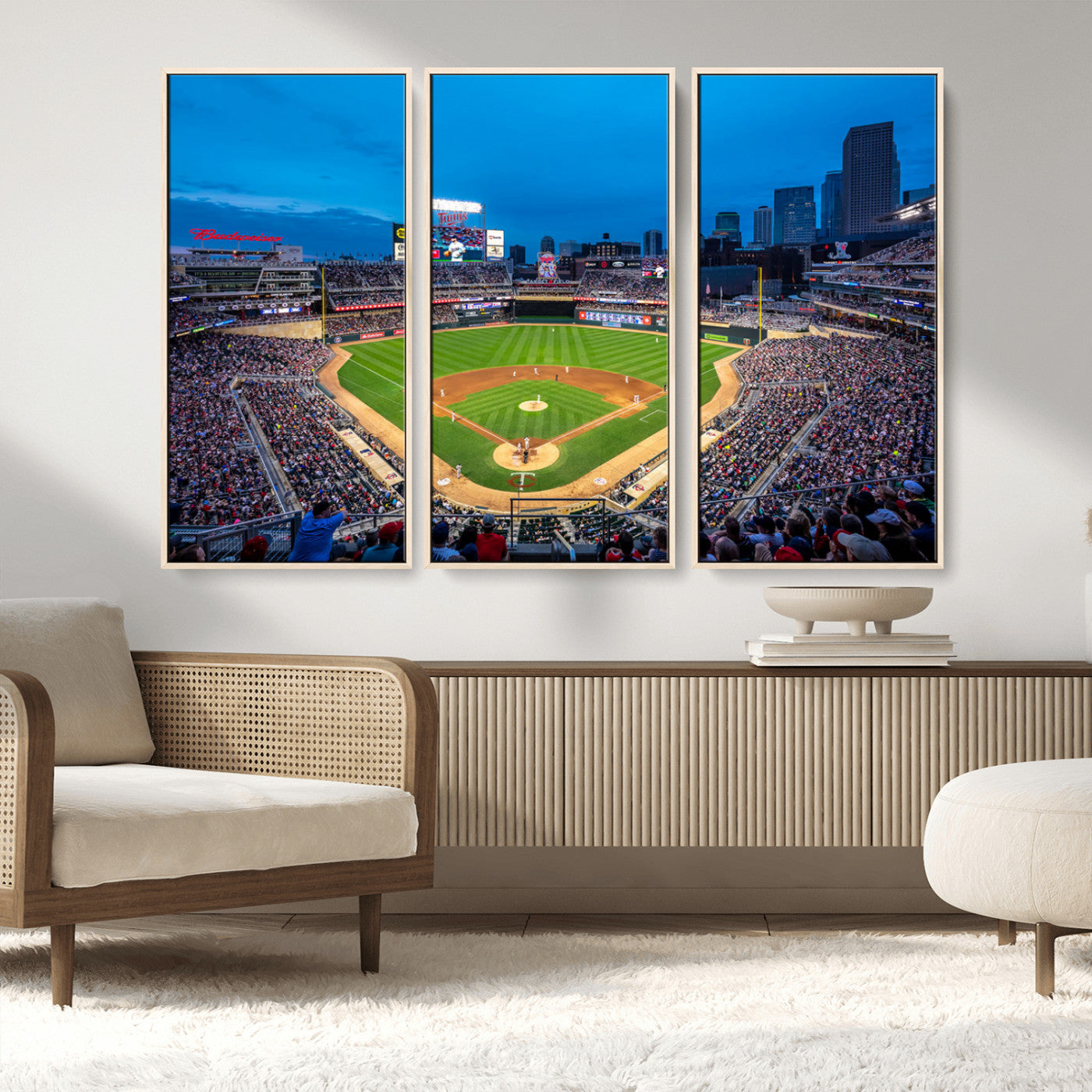 77273035-MGV-FC-48X32-3P_Natural-Target Field Stadium Wall Art Canvas Print – Minnesota Twins Baseball Team Iconic Ballpark Scene for home, office