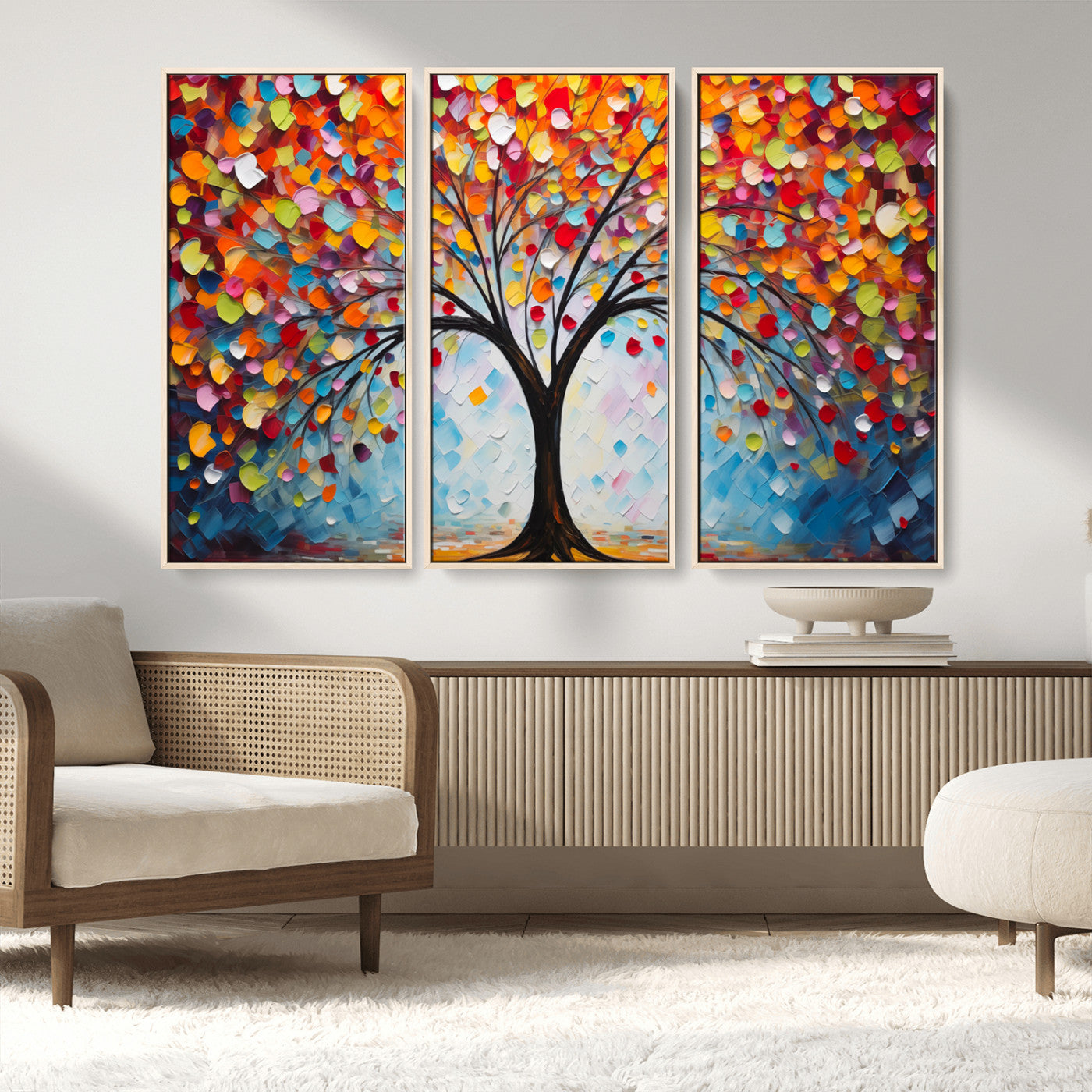 HS2447-MGV-CV-36X24-Vibrant Tree of Life Canvas Wall Art – Colorful Abstract Nature in Modern Decor - Ready to Hang