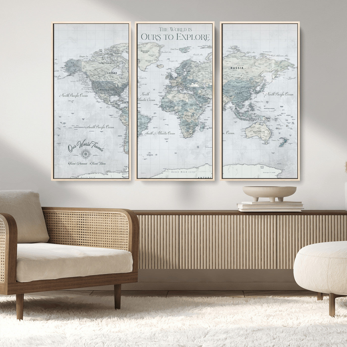 -Personalized Push Pin World Map Canvas Print – Custom Adventure Travel Map Framed Wall Art Gift for home, office