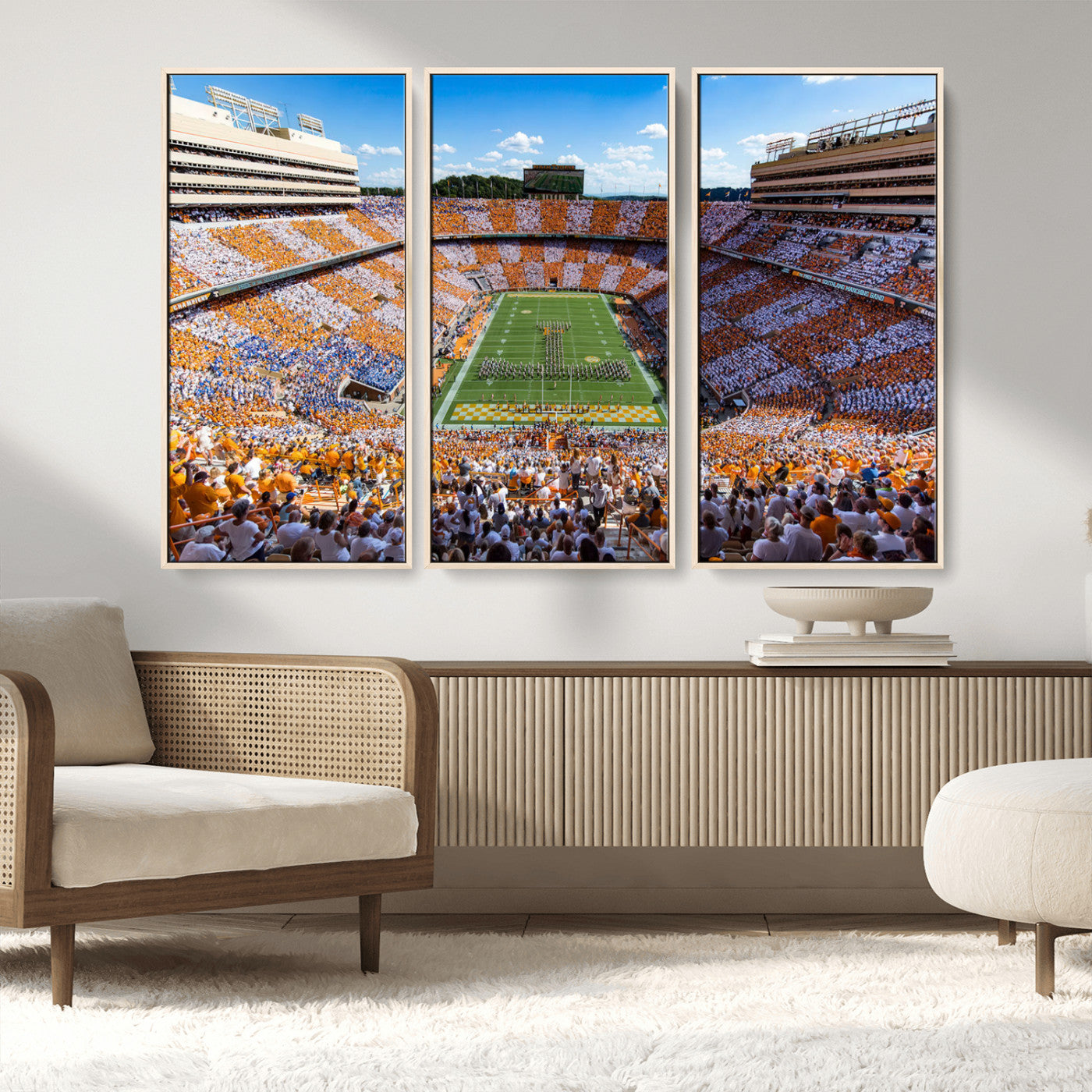 77097951-MGV-CV-48X32-3P-Tennessee Neyland Stadium Wall Art, Sports Arena Canvas Print, Panoramic Stadium Artwork for Home, Office