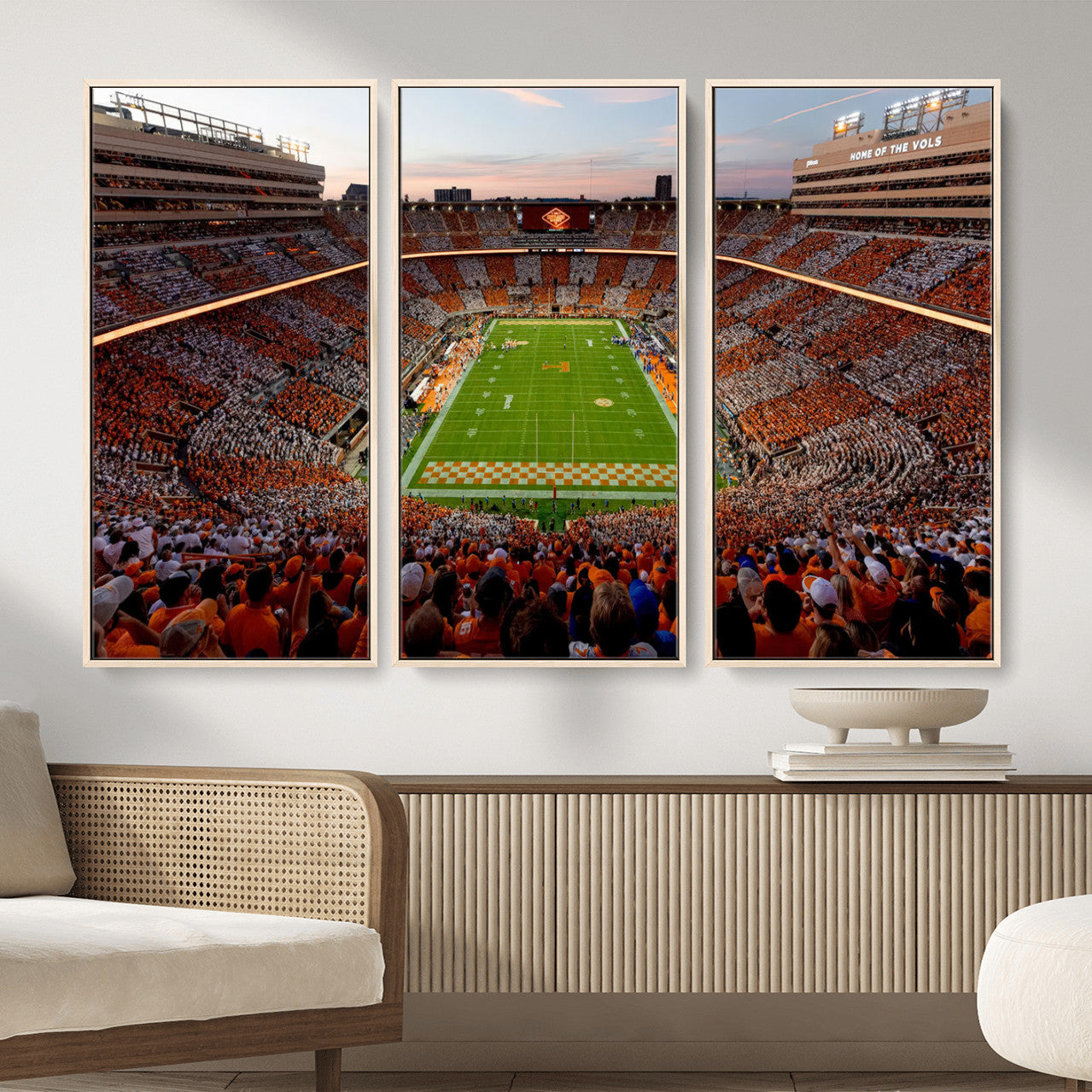 37160229-MGV-CV-36X24 - Tennessee Neyland Stadium Wall Art, Sports Arena Canvas Print, Panoramic Stadium Canvas Artwork for Home, Office