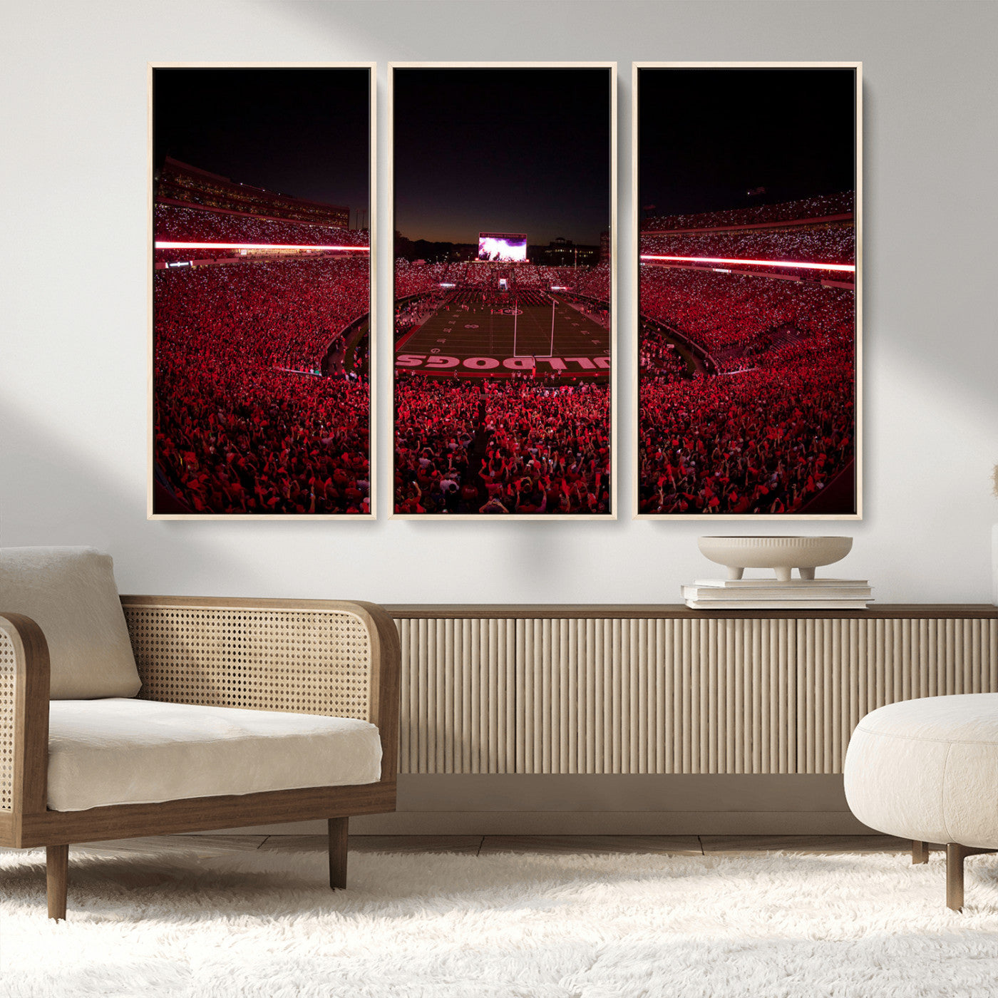 38331045-MGV-FC-48X32-3P_Natural-Dooley Stadium Wall Art, Sports Arena Canvas Print, Dooley Field Sanford Stadium Artwork for Home, Office