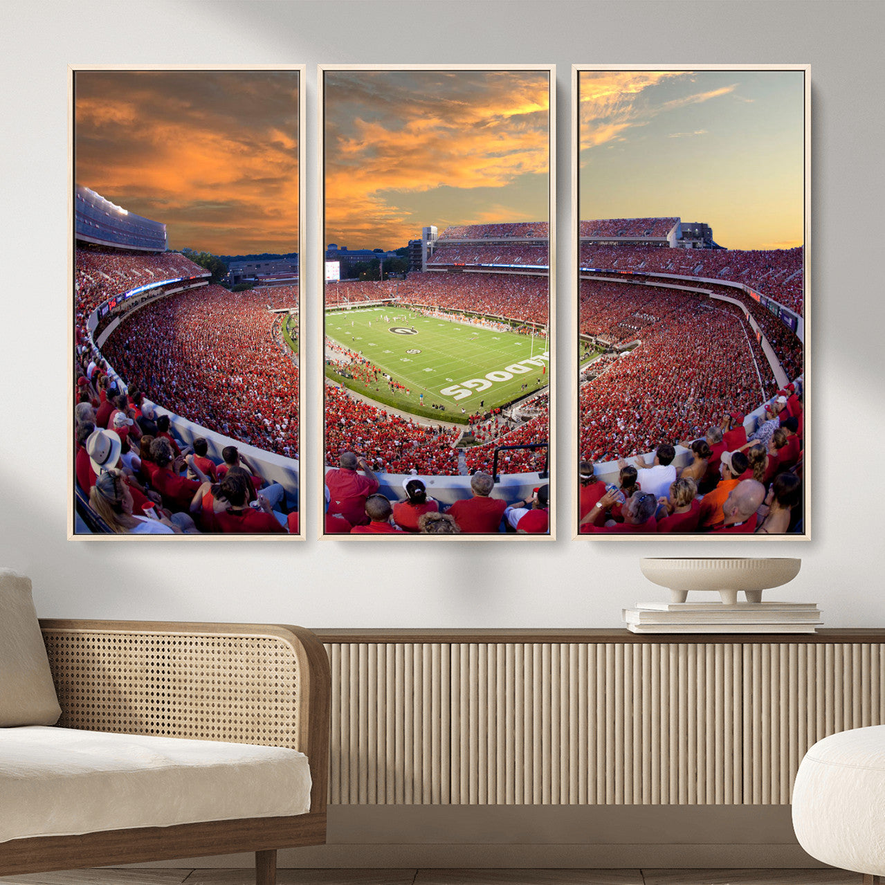 73680988-MGV-FC-48X32-3P - Dooley Stadium Wall Art, Sports Arena Canvas Print, Dooley Field Sanford Stadium Artwork for Home, Office