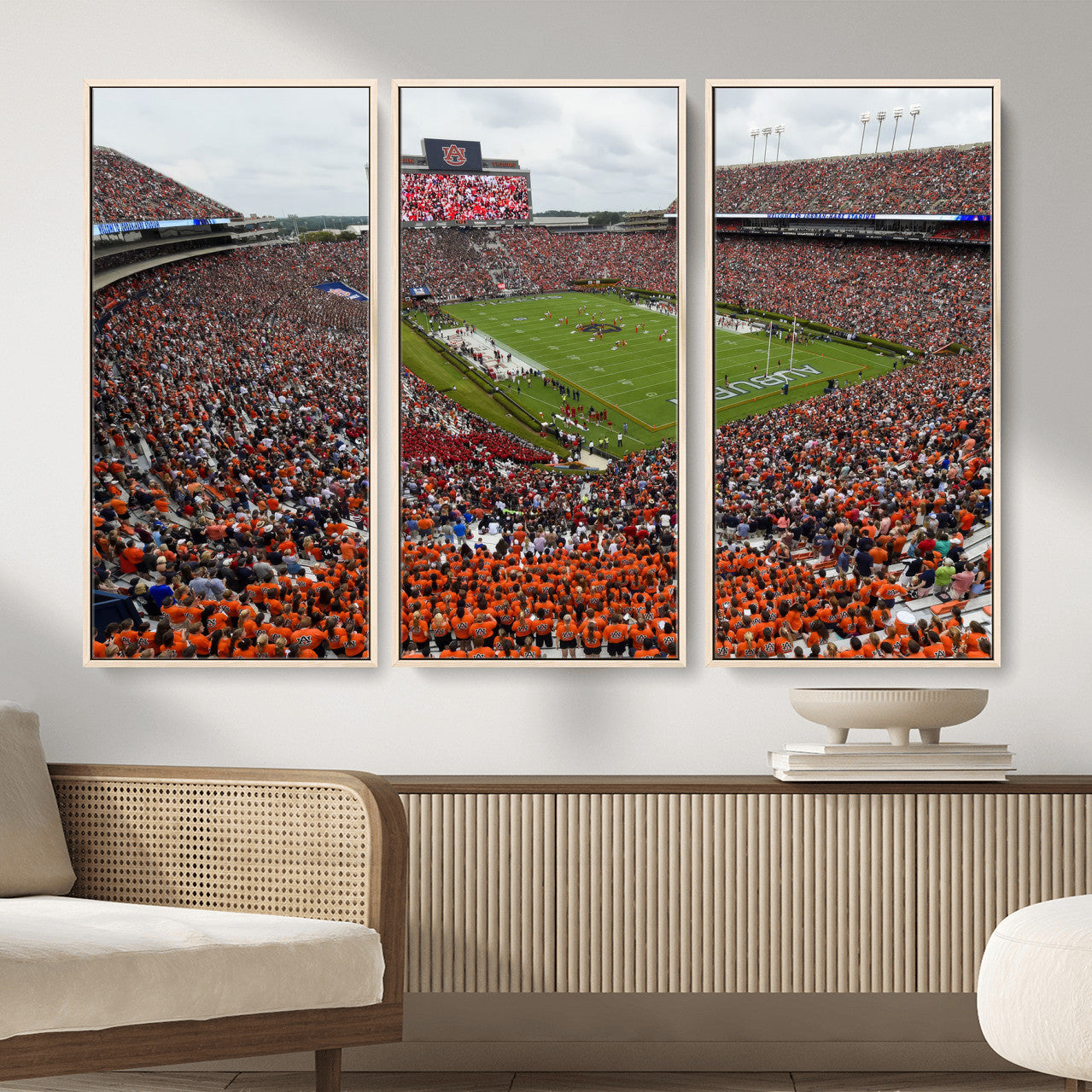 39597998-MGV-CV-36X24-Jordan-Hare Stadium Wall Art Canvas Print, College Sports Art for Man Cave or Game Room, Framed Alabama Football Decor