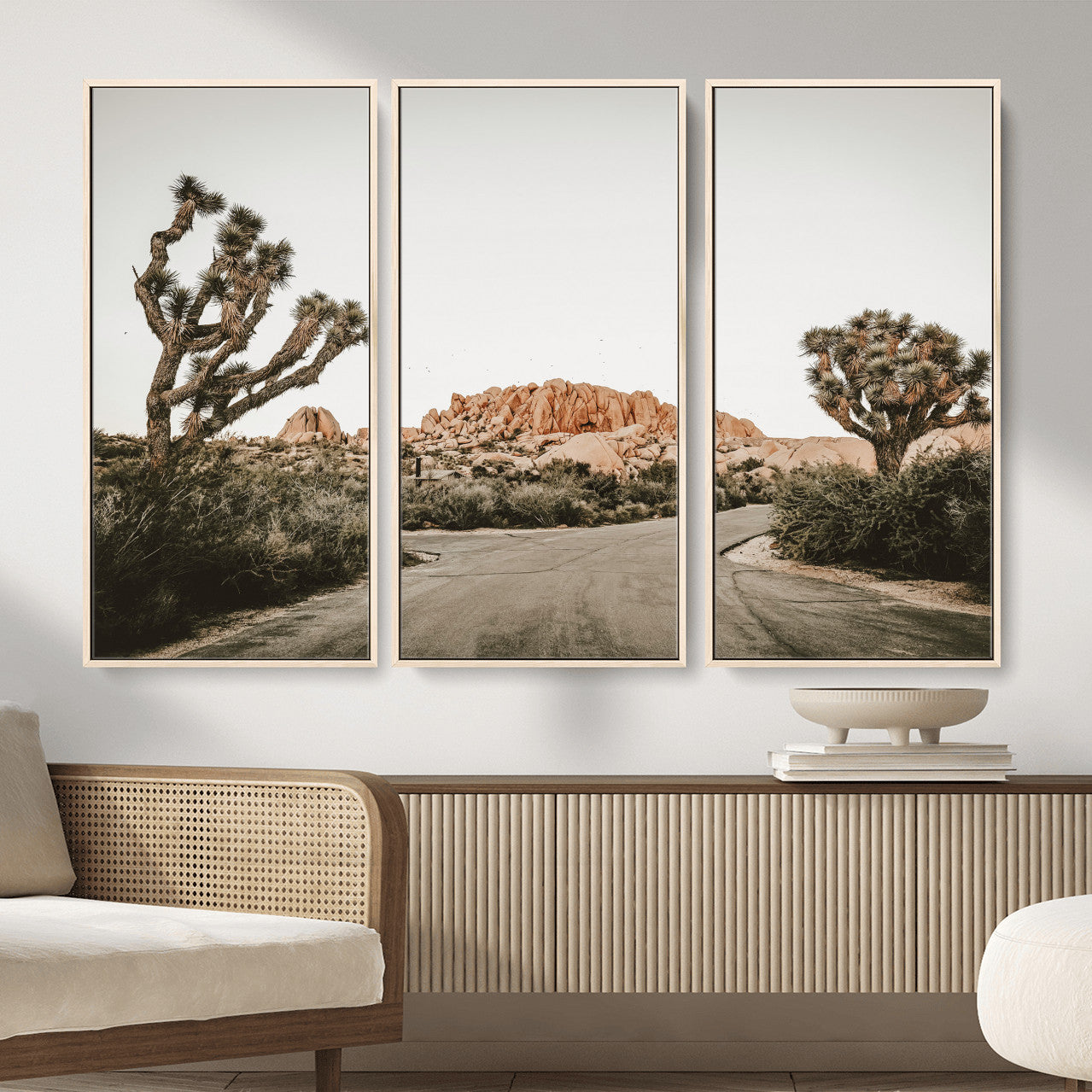 97248544-MGV-CV-36X24 - Joshua Tree Desert Wall Art Canvas Print, Minimal Southwestern Landscape Nature Wall Decor for Modern and Boho Interiors