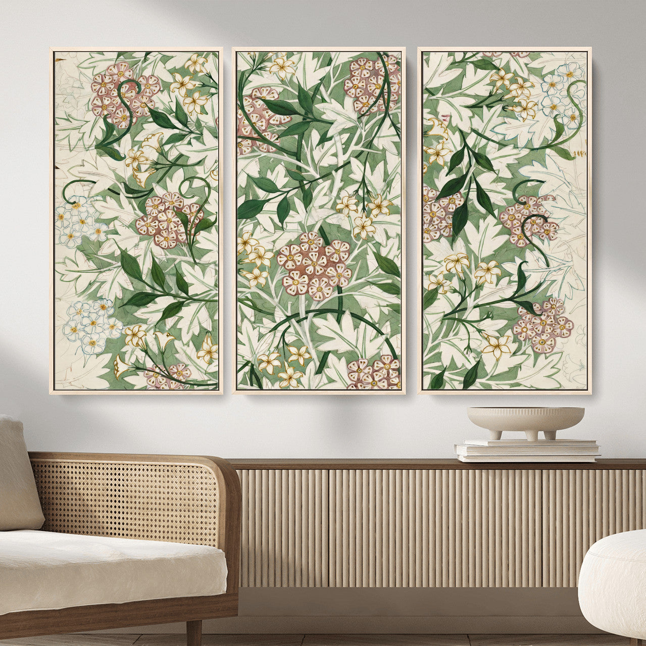 33560597-MGV-CV-36X24 - William Morris Jasmine 1872 Canvas Wall Art — Arts and Crafts Botanical Print | Vintage Green Floral Decor | Cottagecore Gift | Classic Art