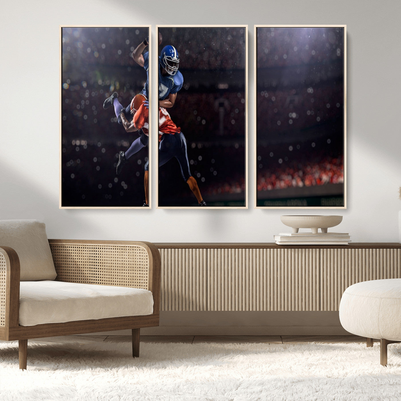 68009-MGV-CV-36X24-American Football Wall Art Canvas Print, Stadium Sport Wall Art Print