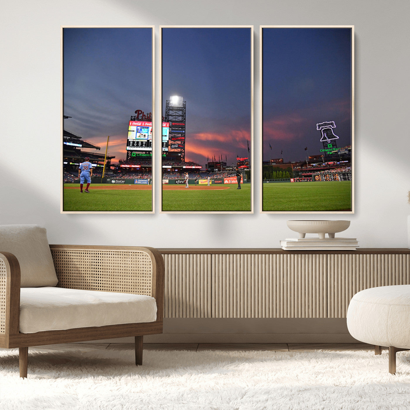22594-MGV-FC-48X32-3P_Natural-Philadelphia Phillies Baseball Print - Philadelphia Citizens Bank Park Stadium Wall Art, Phillies