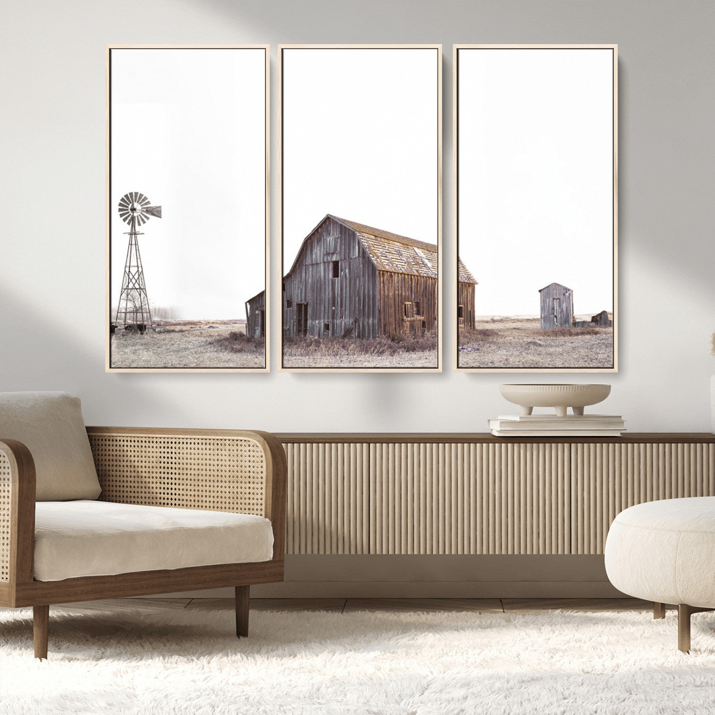 64560-MGV-CV-36X24-Farm Prints Set, Set of 6 Farmhouse Wall Art, Country House Decor