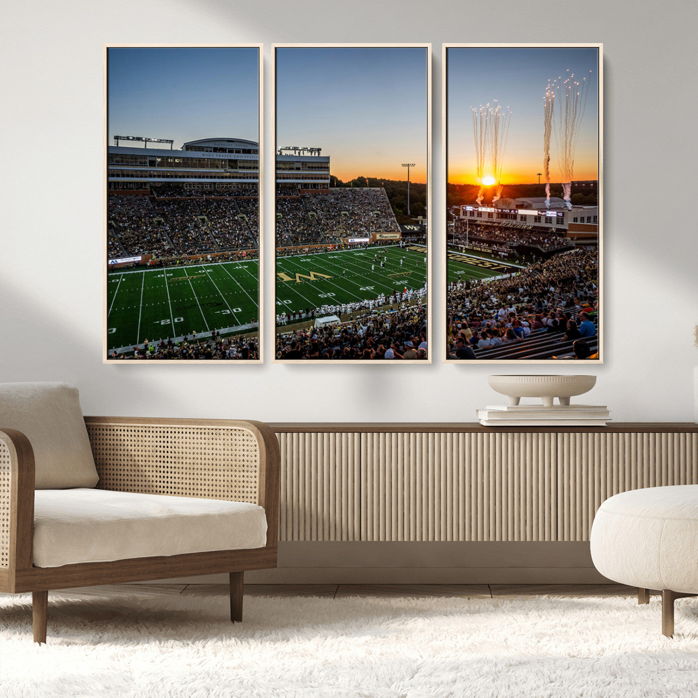 29253-MGV-CV-36X24-Demon Deacons Football Team Print Canvas- Winston-Salem Allegacy Federal Credit Union Stadium Wall