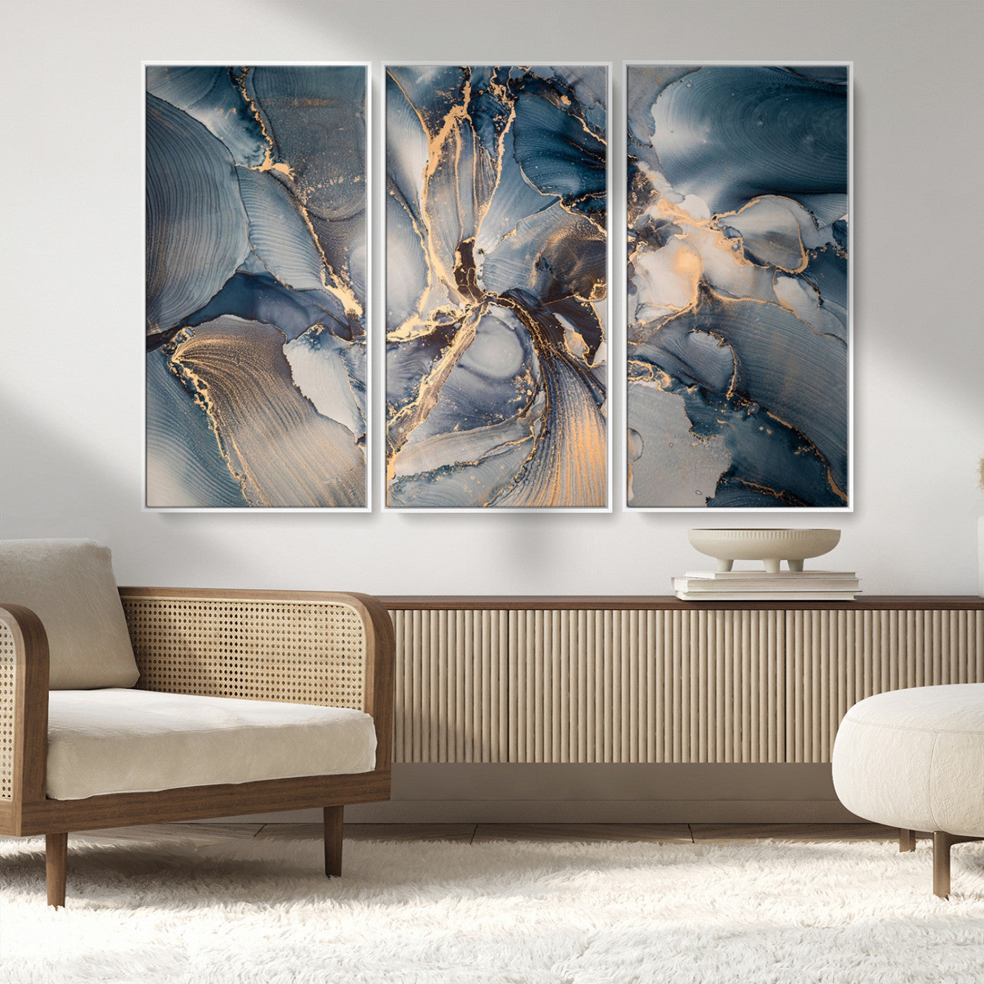 69995-MGV-FC-48X32-3P_White-Abstract Wall Art Canvas Print for Modern Home Decor