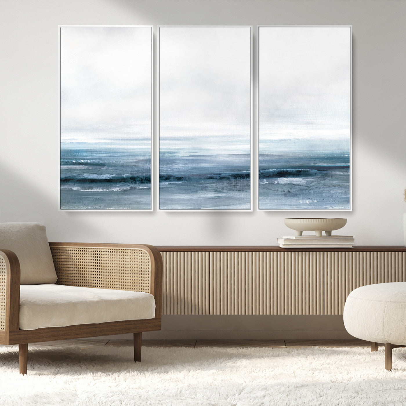 65702-MGV-CV-36X24-Blue Ocean Abstract Artwork Wall Art Canvas Print