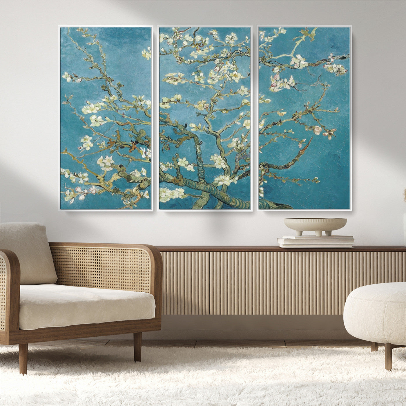 65607-MGV-CV-36X24-Vincent Van Gogh's Almond Blossom Abstract Wall Art Canvas, Van Gogh Almond Blossom Canvas Print