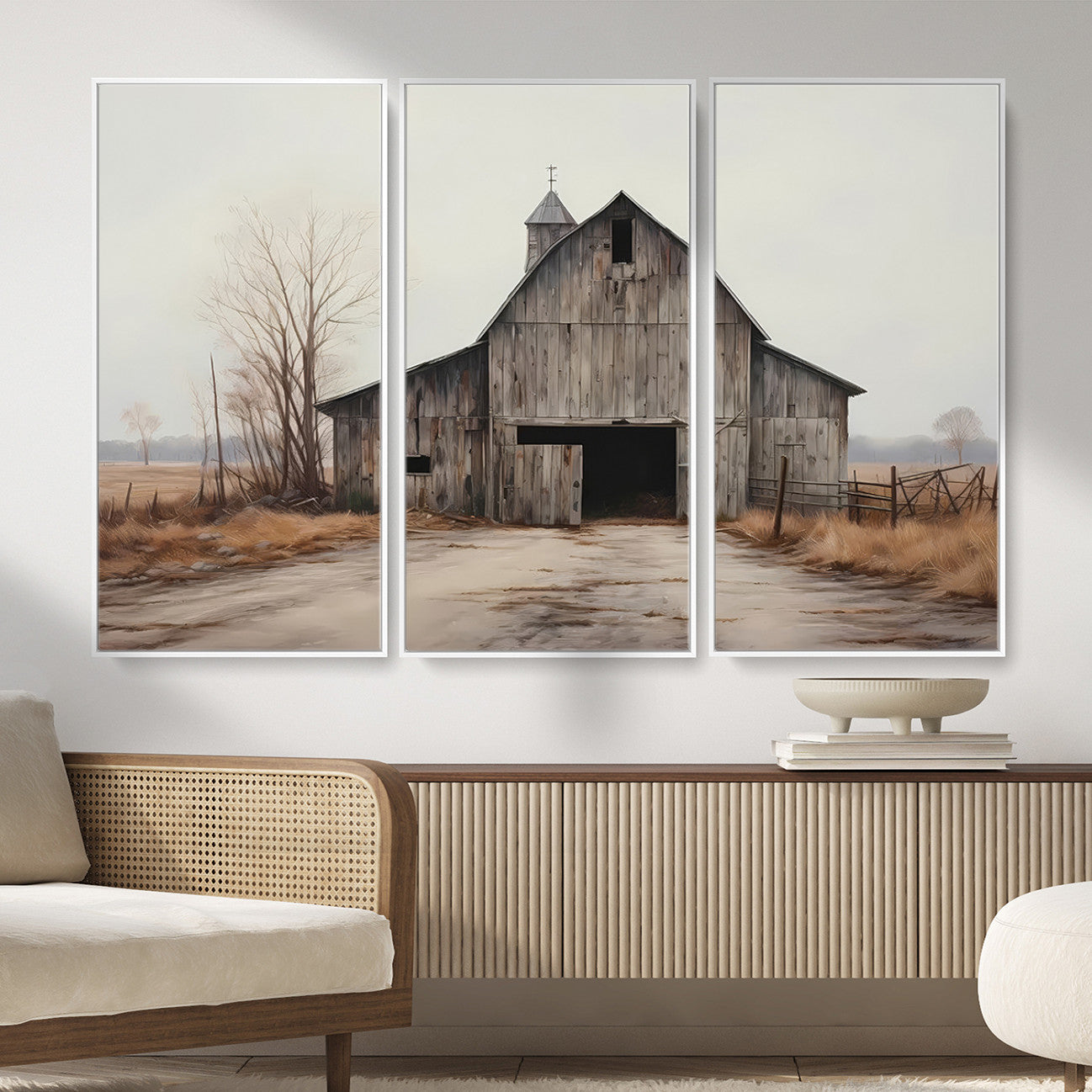 11602-MGV-CV-36X24 - Farmhouse Rustic Barn Wall Art Canvas Print – Framed and Ready to Hang – Perfect Addition to