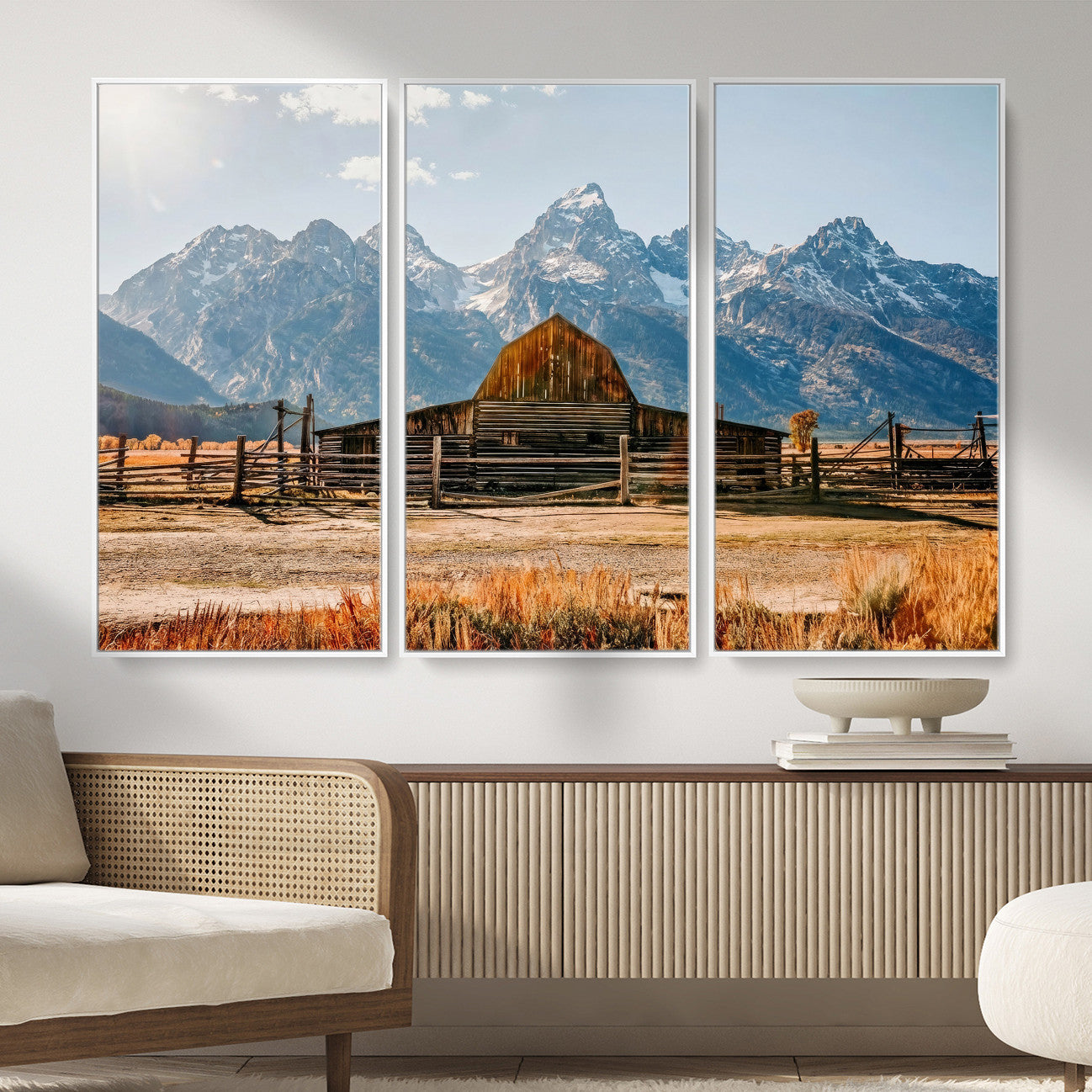 26513-MGV-CV-36X24 - Vintage Old Barn Field Wall Art Canvas Print for Farmhouse Decor - Rustic Barn Wall Art Canvas Print