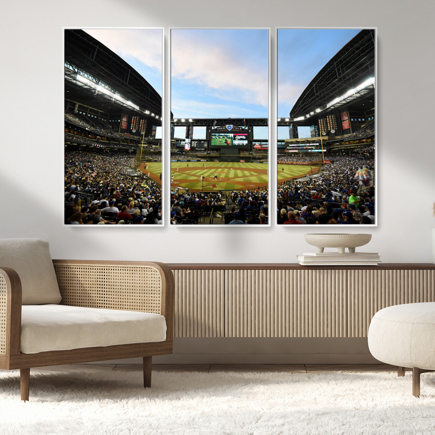 92672-MGV-CV-36X24-Arizona Diamondbacks Team Print - Phoenix Chase Field Stadium Wall Art Canvas Print