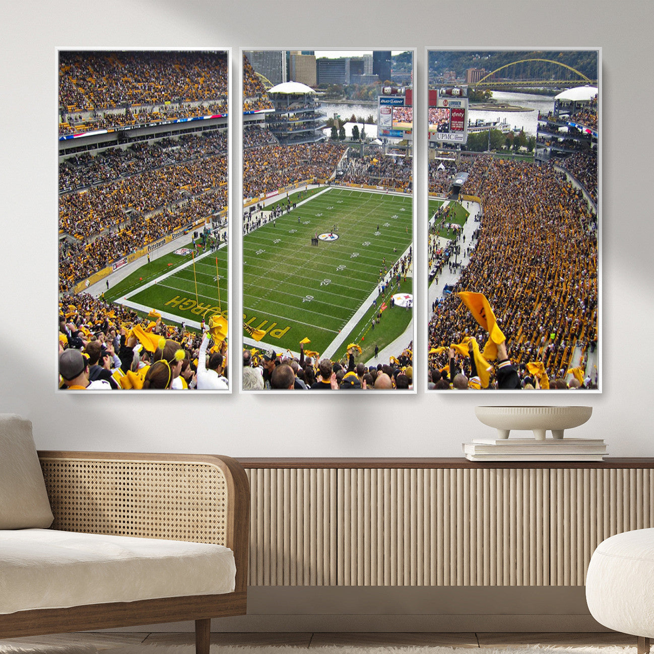 51419-MGV-FC-48X32-3P - Pittsburgh Steelers Print - Pittsburgh Heinz Field Stadium Wall Art Canvas Print