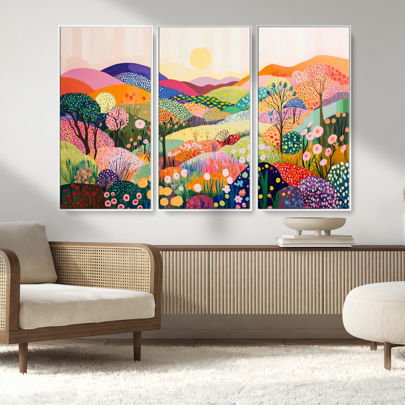 63198-MGV-CV-36X24-Yayoi Kusama 1986 Wall Art Print – Yayoi Kusama Wabi Sabi Japanese Wall Art Print - Vibrant Abstract