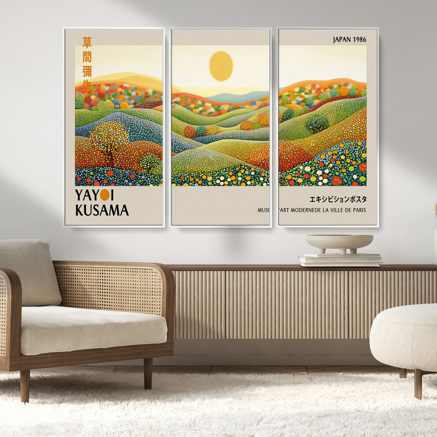 -Yayoi Kusama Wall Art Print – Yayoi Kusama Wabi Sabi Japanese Wall Art Print - Vibrant Abstract