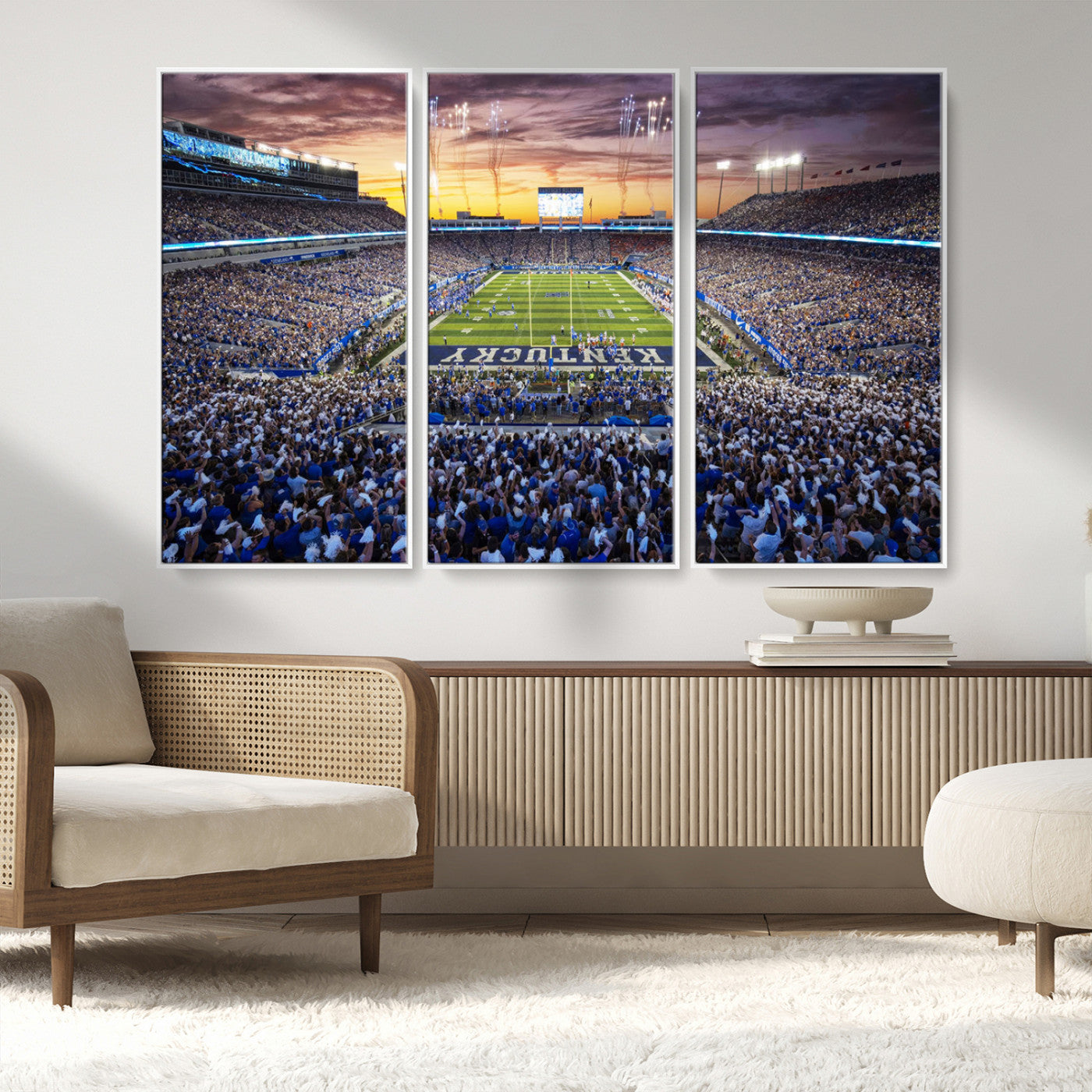 78524-MGV-CV-36X24-Kroger Field Wall Art Print - Kentucky Stadium Wall Art Print - Sunset Football Stadium Wall Decor -