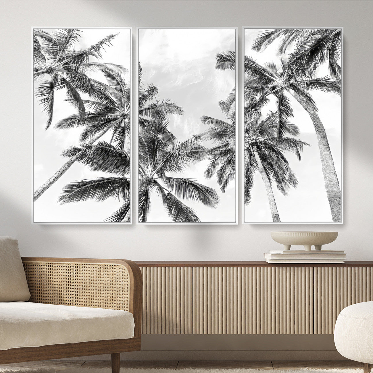 62113786-MGV-CV-36X24 - Palm Trees Wall Art – Tropical Breeze Canvas Print, Vacation Island Silhouette, Coastal Calm and Summer Paradise for Living Room or Beach House Decor