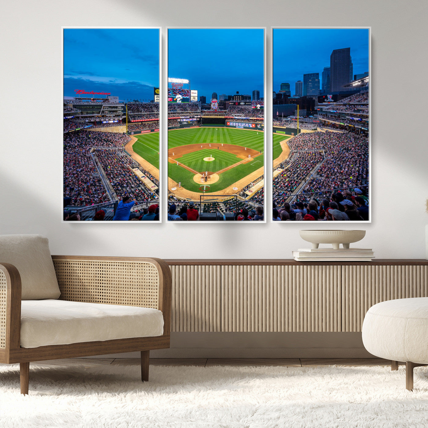 77273035-MGV-FC-48X32-3P_White-Target Field Stadium Wall Art Canvas Print – Minnesota Twins Baseball Team Iconic Ballpark Scene for home, office