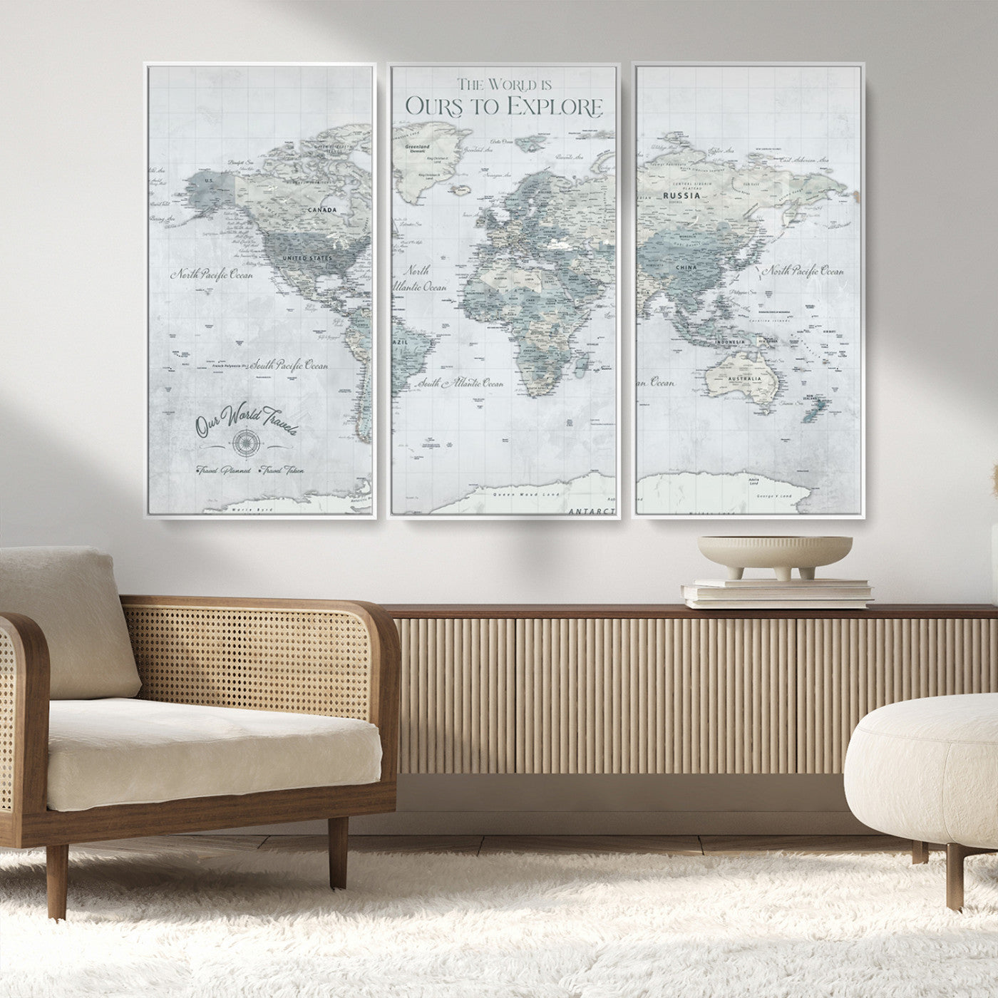 -Personalized Push Pin World Map Canvas Print – Custom Adventure Travel Map Framed Wall Art Gift for home, office