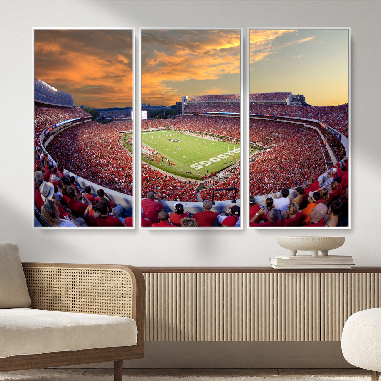 73680988-MGV-FC-48X32-3P - Dooley Stadium Wall Art, Sports Arena Canvas Print, Dooley Field Sanford Stadium Artwork for Home, Office