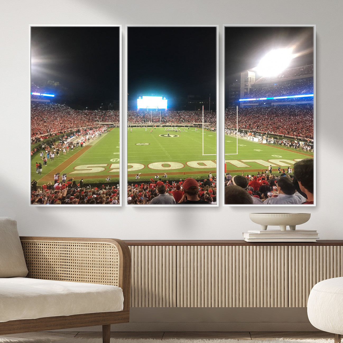 16230786-MGV-FC-48X32-3P - Dooley Stadium Wall Art, Sports Arena Panoramic Canvas Print, Modern Stadium Landscape Artwork for Home, Office