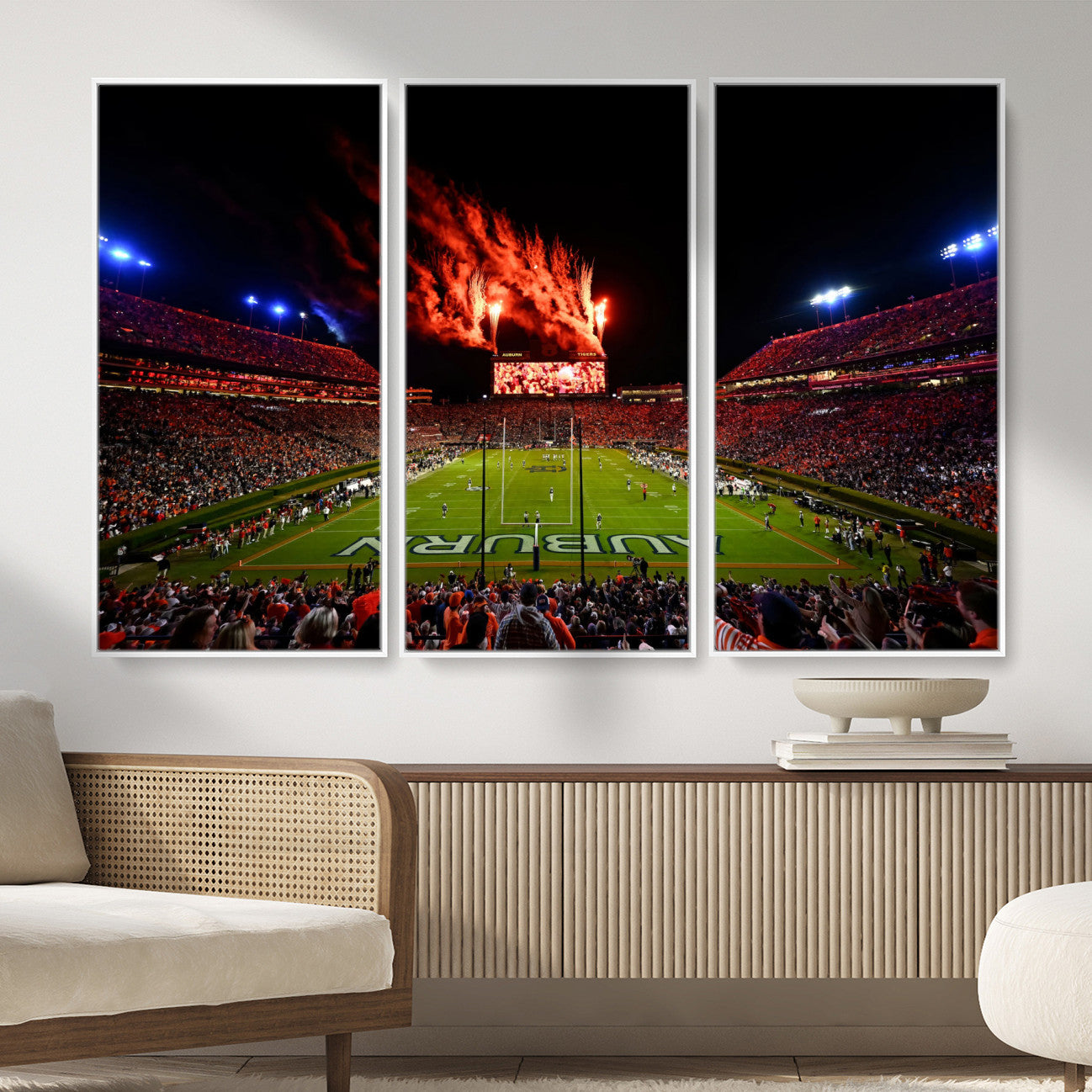59046876-MGV-FC-48X32-3P_White-Jordan-Hare Stadium Wall Art Canvas Print, Football Stadium Aerial View, College Sports Art for Man Cave or Game Room (Copy)
