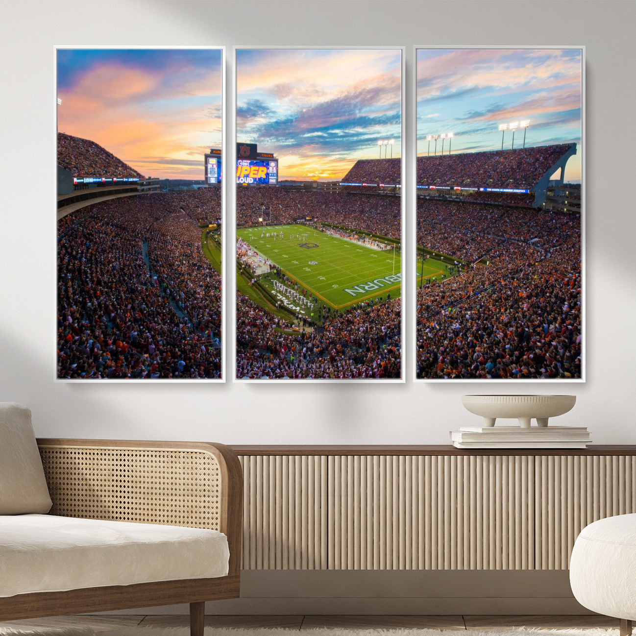 29755746-MGV-CV-36X24-Jordan-Hare Stadium Wall Art Canvas Print, Football Stadium Aerial View, College Sports Art for Man Cave or Game Room