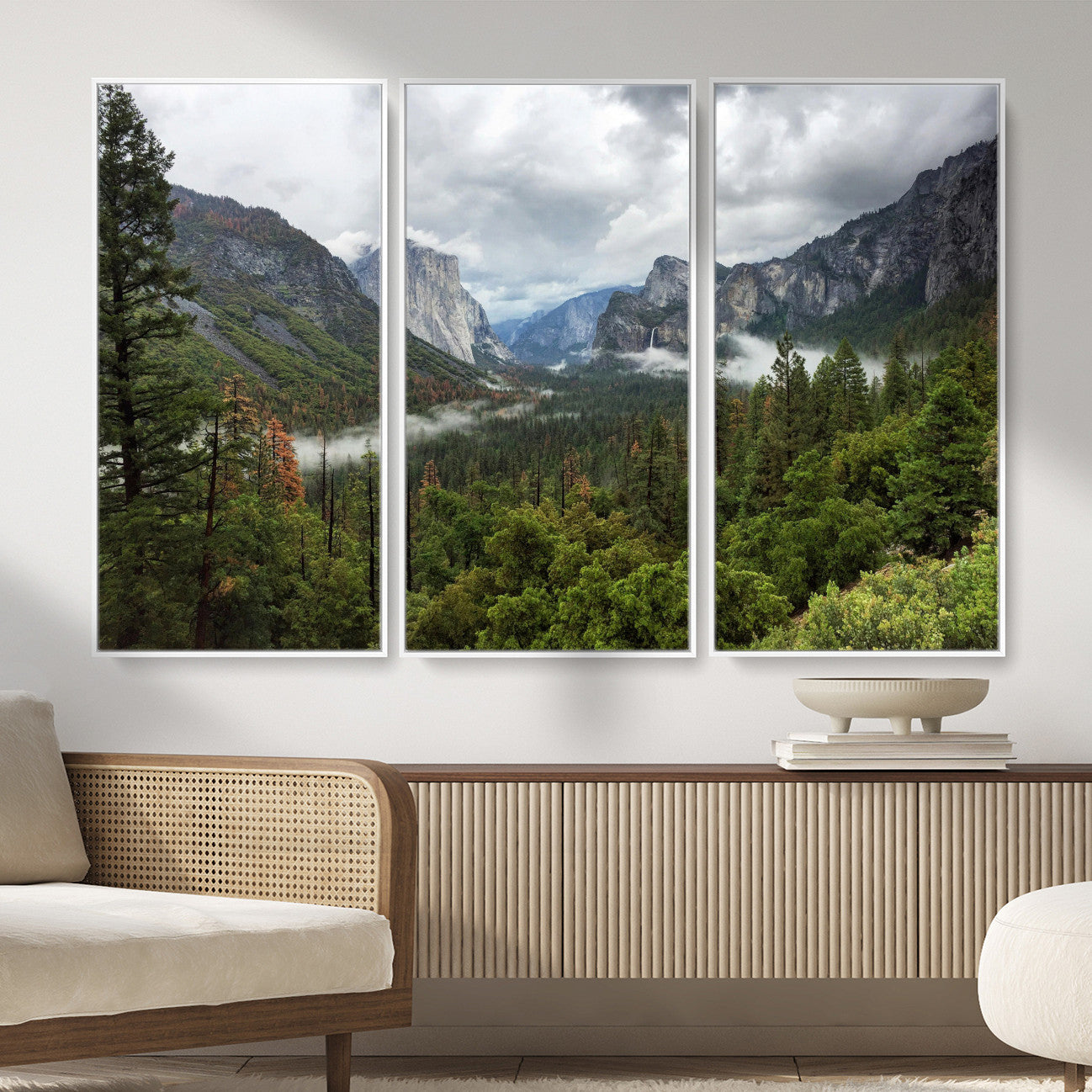46168759-MGV-CV-36X24 - Yosemite Valley Wall Art Canvas Print, El Capitan Mountain Landscape Nature Wall Decor