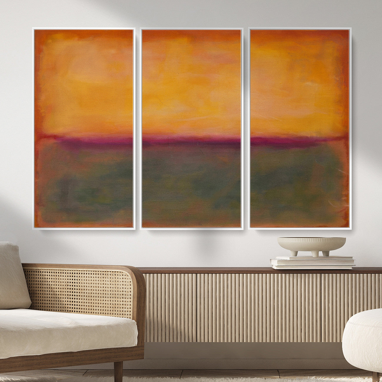 21628300-MGV-CV-36X24 - Abstract Color Field Wall Art Canvas Print, Framed Minimalist Horizon Artwork for Living Room Bedroom Office