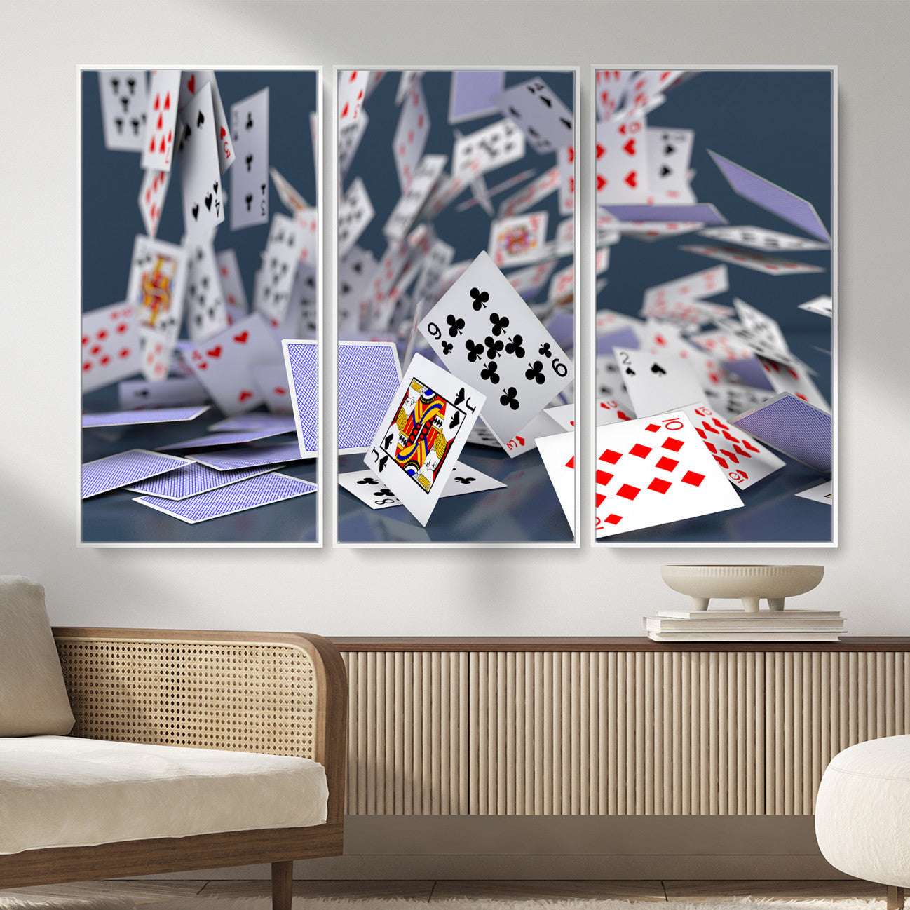 66392185-MGV-CV-36X24 - Playing Cards Canvas Wall Art | Casino Game Room Decor, Poker Decor Art