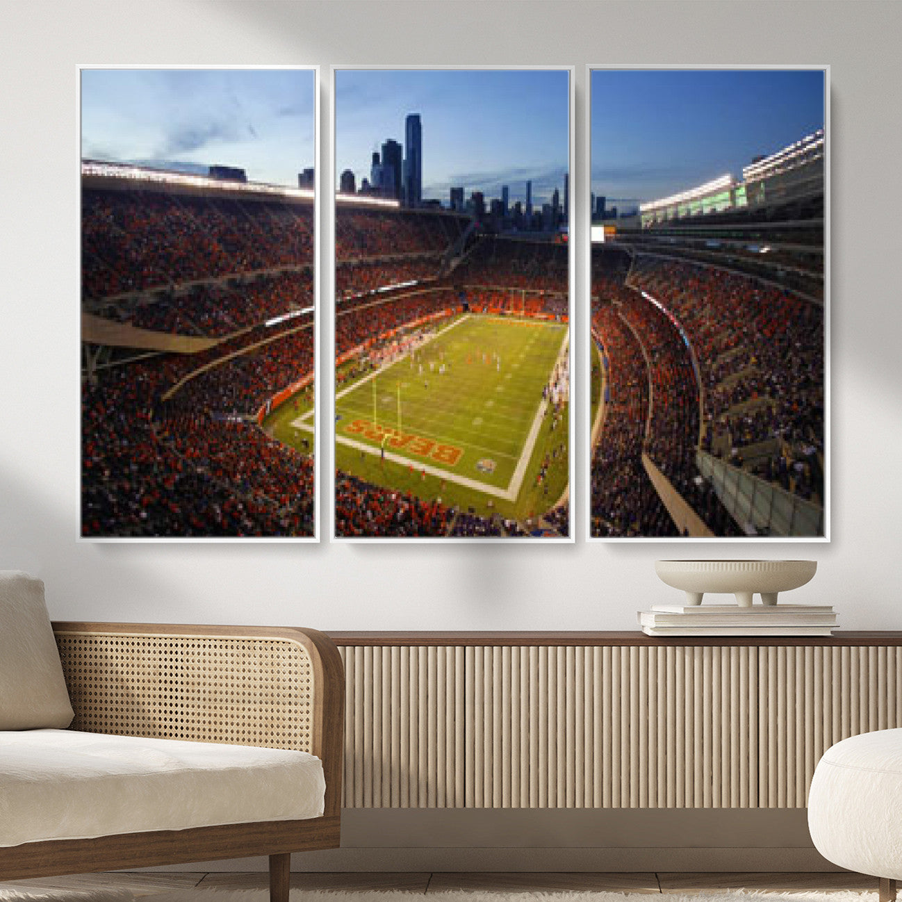 50691720-MGV-CV-36X24 - Chicago Bears Soldier Field Canvas Wall Art, NFL Stadium Panorama Print, Football Arena Photography for Sports Fans