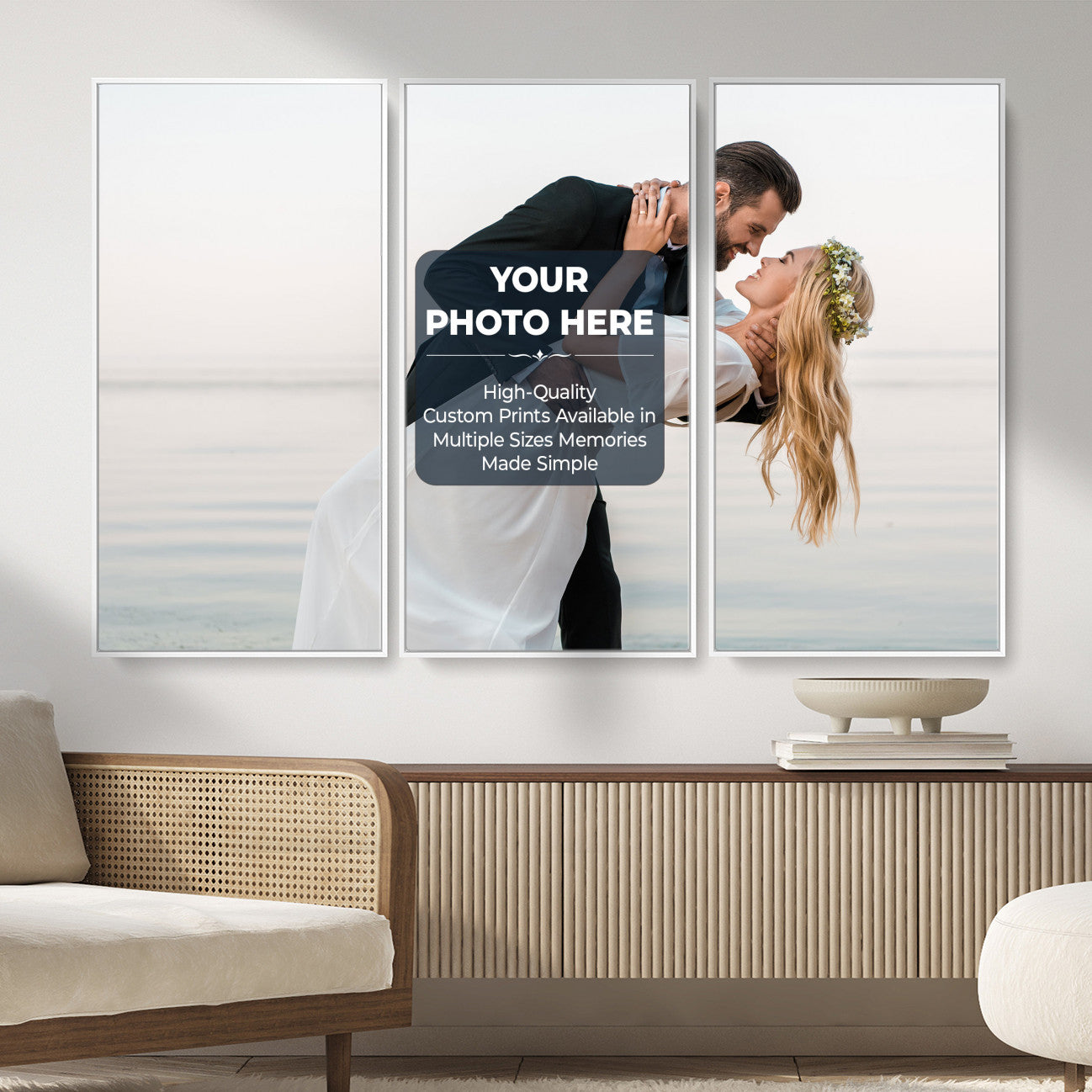 46573466-MGV-CV-48X32-3P - Custom Photo Canvas Print, Personalized Picture Wall Art, Your Image on Canvas, Family Portrait Gift