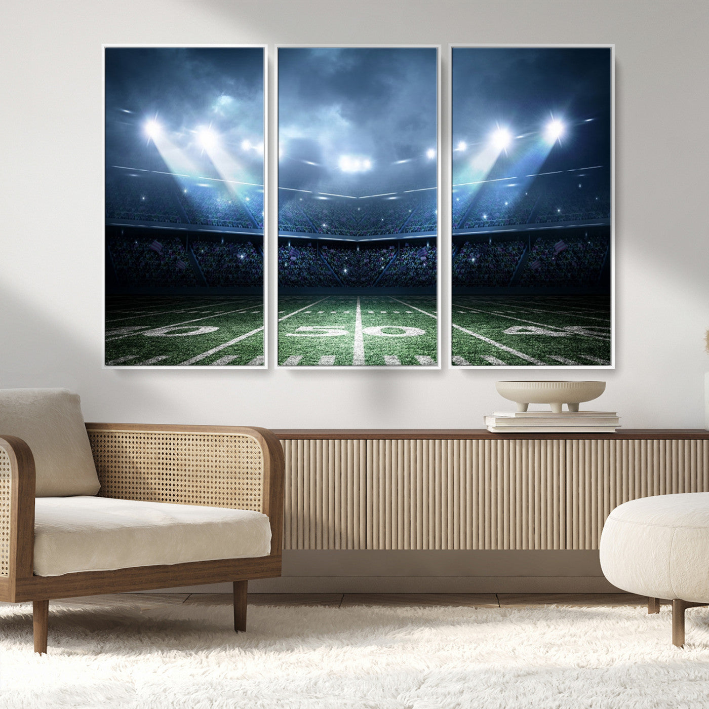 74741-MGV-CV-36X24-American Football Stadium Wall Art Canvas, American Football Stadium Canvas Print
