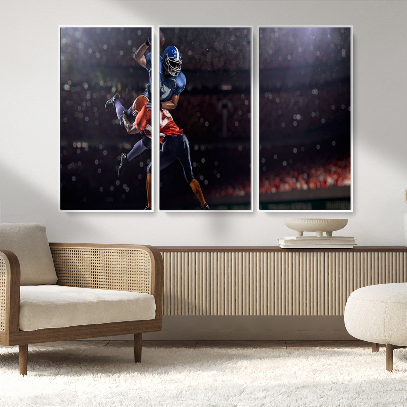 68009-MGV-CV-36X24-American Football Wall Art Canvas Print, Stadium Sport Wall Art Print