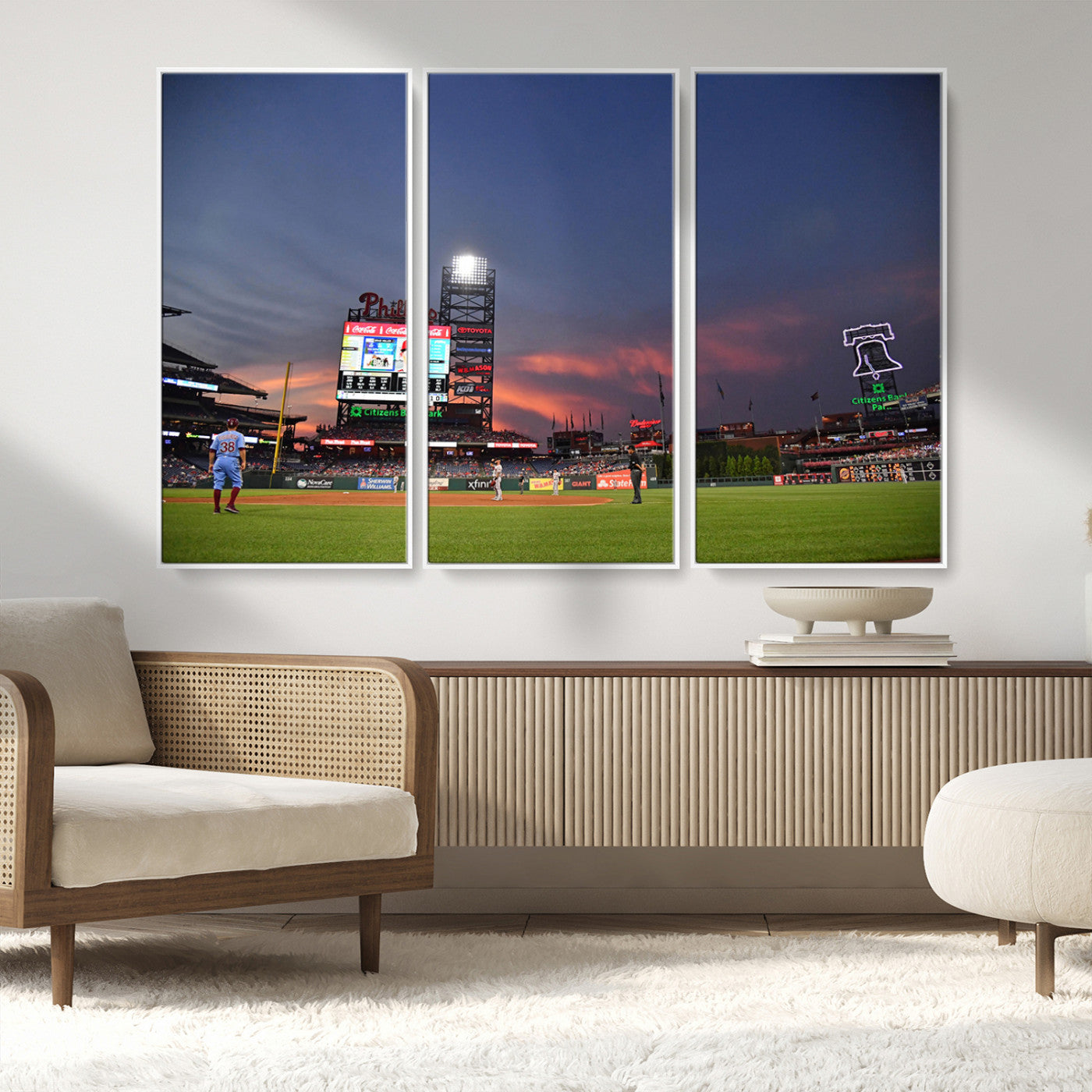 22594-MGV-FC-48X32-3P_White-Philadelphia Phillies Baseball Print - Philadelphia Citizens Bank Park Stadium Wall Art, Phillies