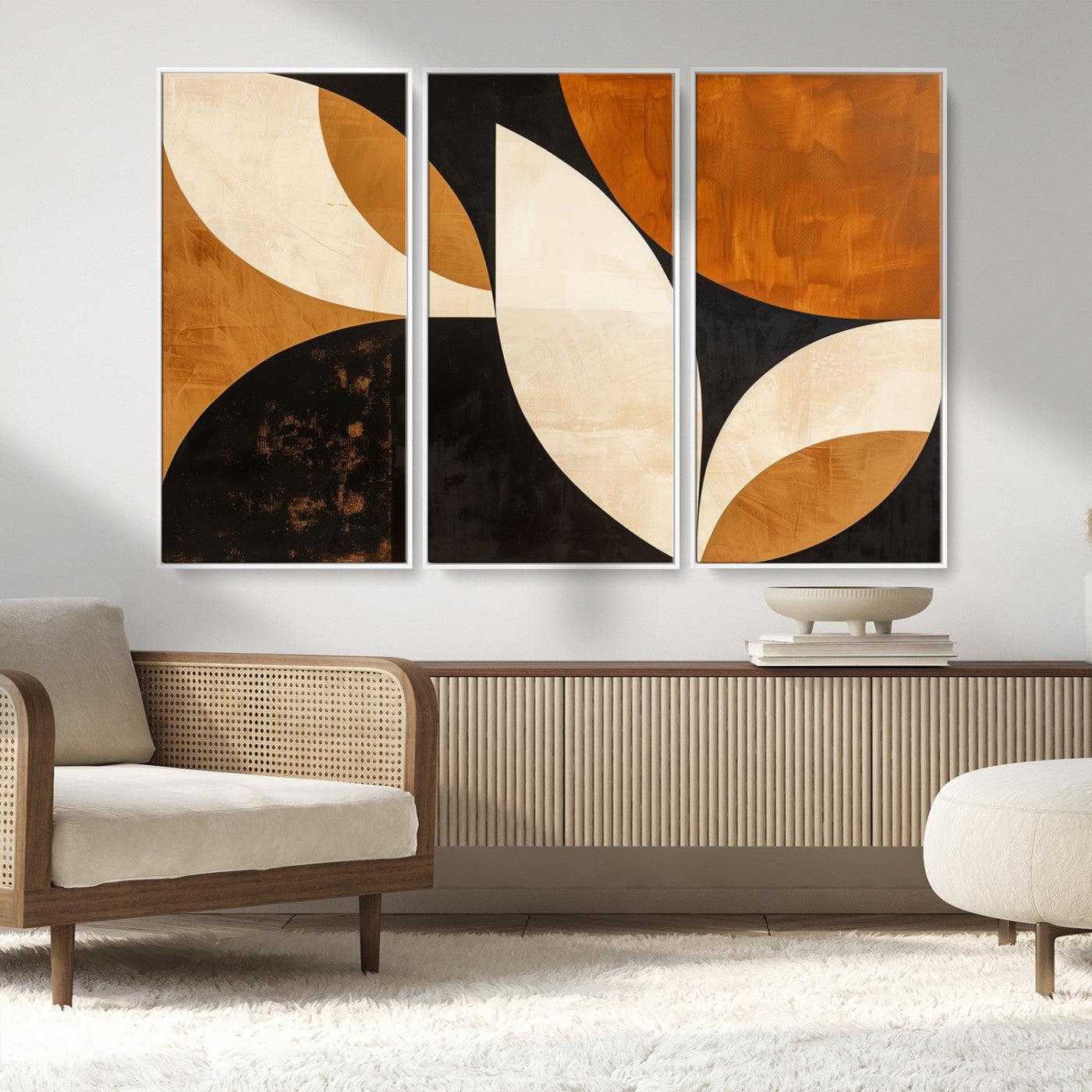 21251-MGV-CV-36X24-Geometric Abstract Wall Art Canvas Print, Mid Century Modern Wall Art Print