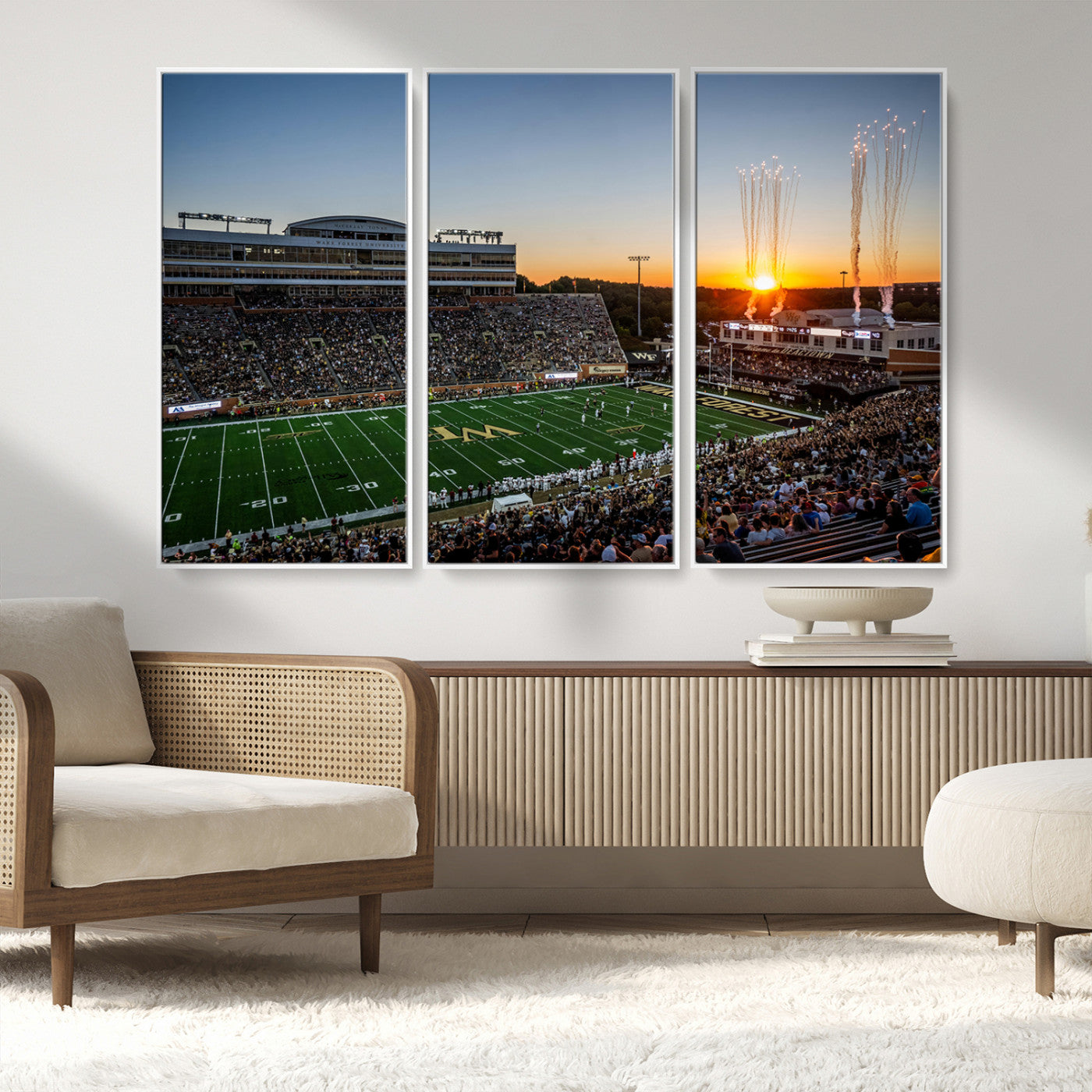 29253-MGV-CV-36X24-Demon Deacons Football Team Print Canvas- Winston-Salem Allegacy Federal Credit Union Stadium Wall