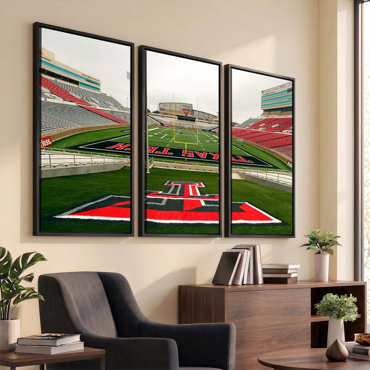 43169-PAN-FL-20X10 - Texas Tech Red Raiders Football Team Print - Lubbock Jones AT&T Stadium Wall Art Canvas Print