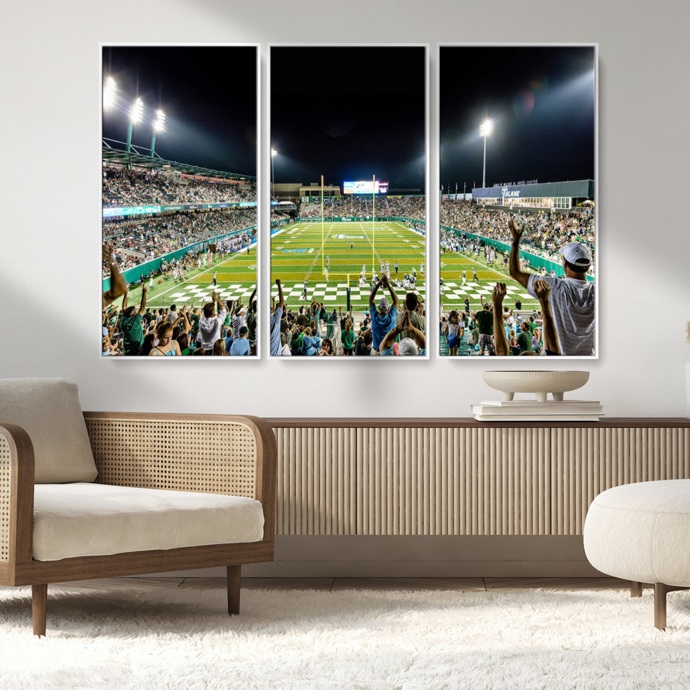 -The Tulane University Green Wave Football Team Print - New Orleans Yulman Stadium Wall Art Canvas