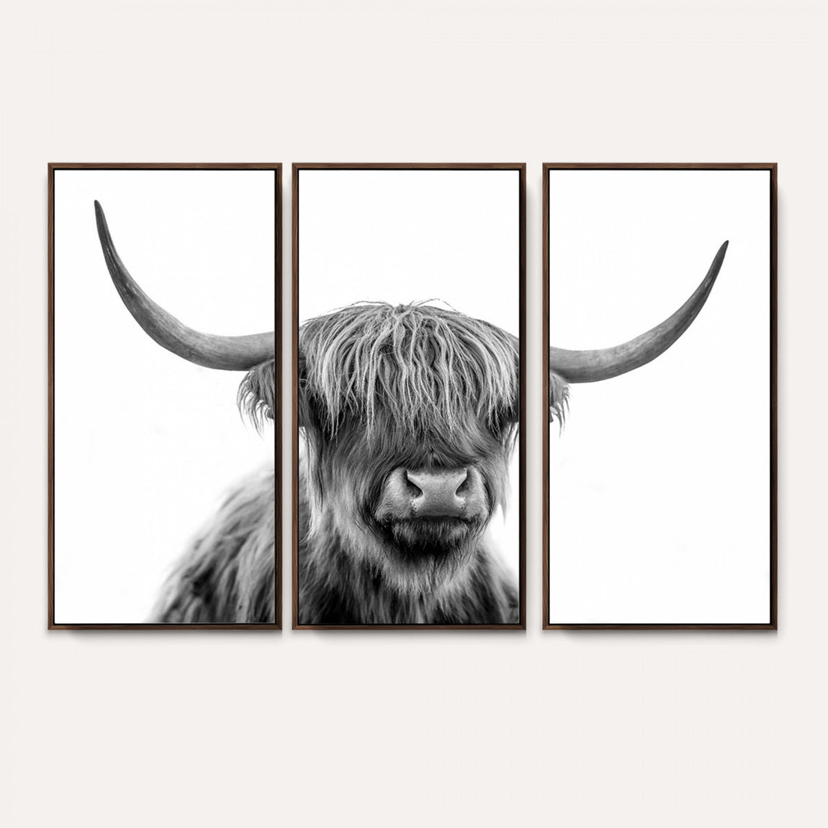75503-_Poster-30x20 - Scottish Highland Cow Cattle Art Print Wall Art Canvas Print for Farmhouse Decor, Framed Scottish