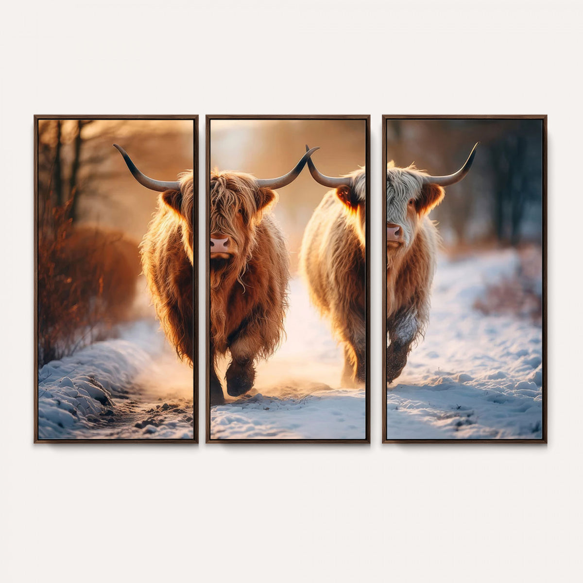 94810-_Poster-30x20 - Scottish Highland Cow Horn Farm Wall Art Canvas Print