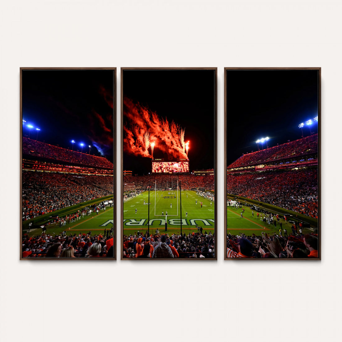 Auburn Stadium Wall Art Canvas Print, College Football Night Game