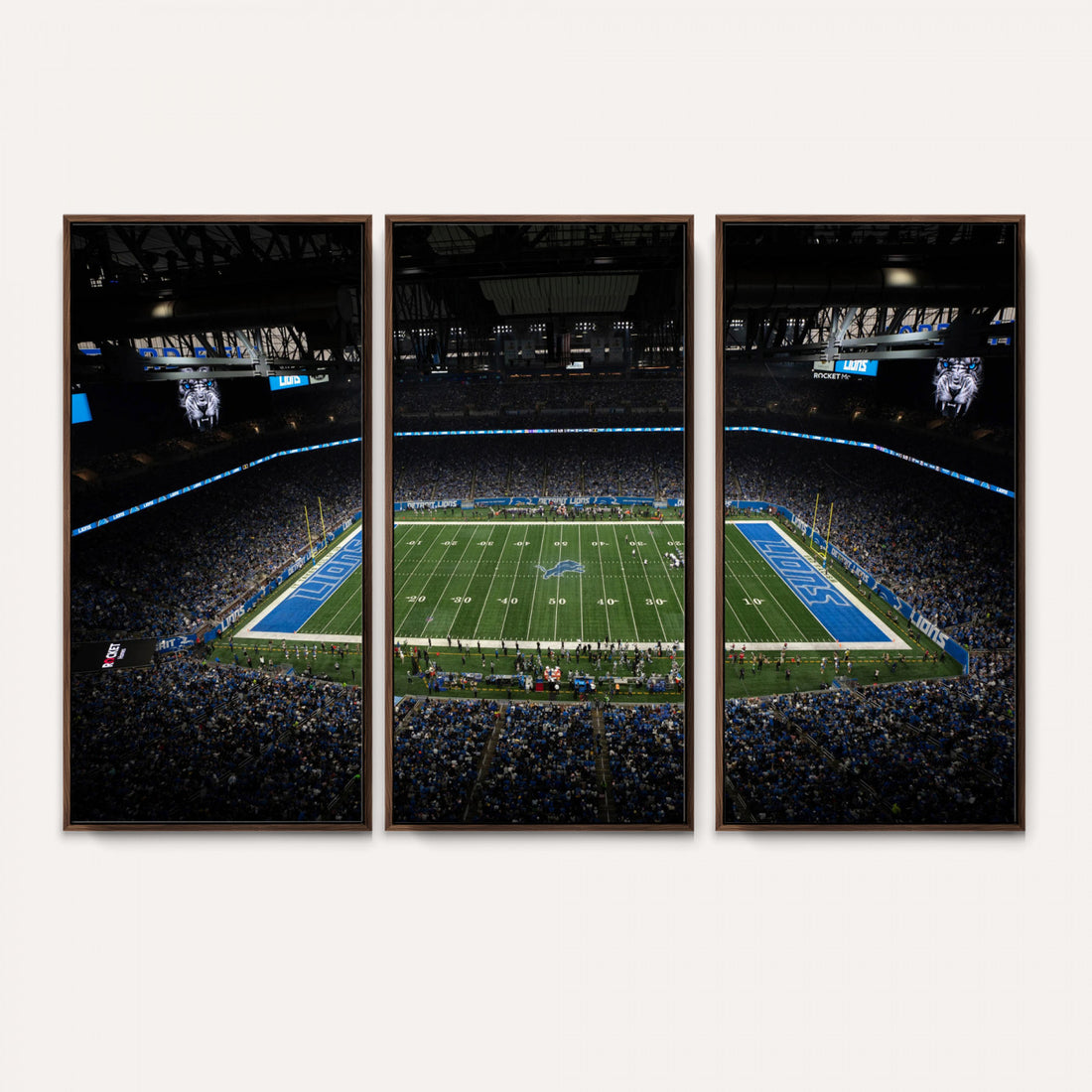 Detroit Lions Stadium Wall Art Canvas Print, Football Field Panorama