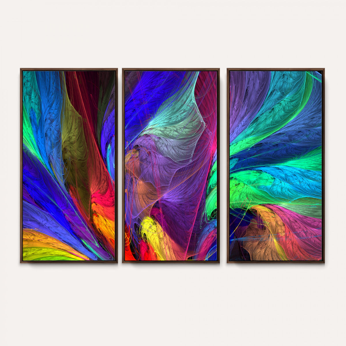 376925791-MGV-CV-36X24 - Colorful Abstract Canvas Wall Art, Rainbow Swirl Fractal Print, Bold Multicolor Living Room Decor, Vibrant Energy Art, Large Abstract Wall Art