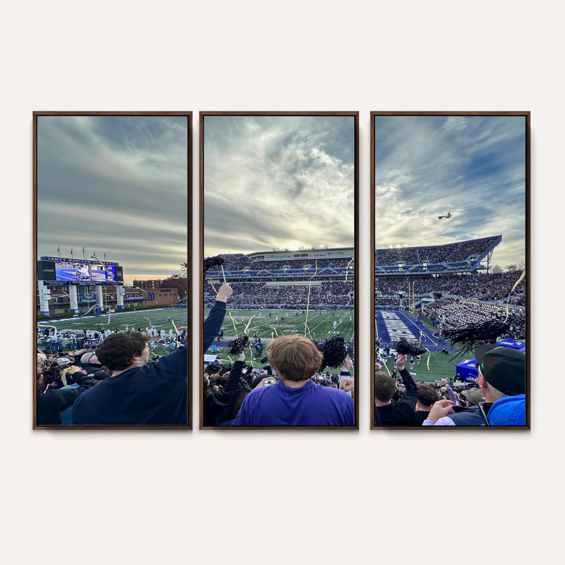 JMU Stadium Wall Art Canvas Print for Game Room Decor, James Madison, Framed and Ready to Hang